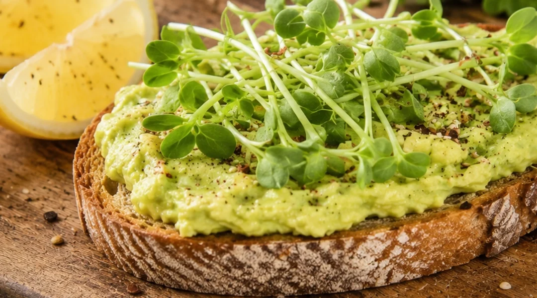 Avocado Toast with Sunflower Microgreens
